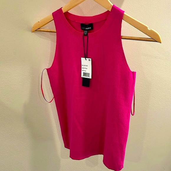 NWT fuscia hot pink sweater knit tank Lucy Paris new with tag size XS round neck - Picture 11 of 11